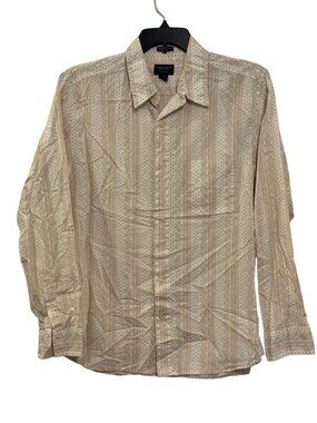 American Eagle Outfitters Vintage Slim Fit Beige Long Sleeve Shirt L 100% Cotton